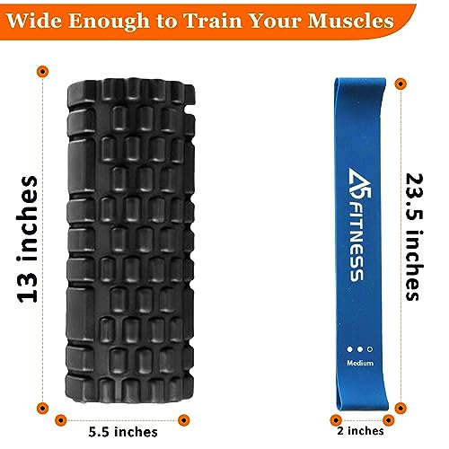 Foam Roller Black with 3 Resistance Level Bands - Lightweight Foam Rollers for Muscles Provides Relief from Pain Fatigue Improves Tissue Recovery - Massage Roller for Gym, Yoga Pilates - Image 4