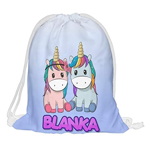 Barn gymväska med namn väska fullprint väska Gymsac jutepåse tryck väska fitness Einchon Unicorn [010]