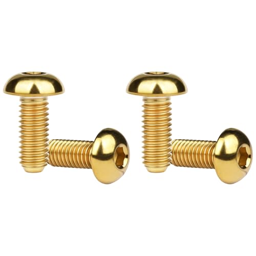 Image of Titanium Bolt M3 8 10 12 15mm Allen Key Head Screws for Bicycle Pack of 4 (Gold, M3x12mm)