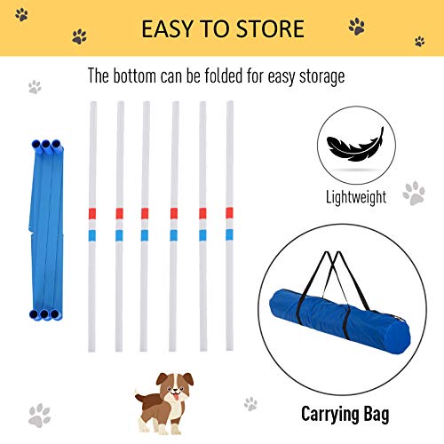 Pawhut Agility Weaves Poles, Adjustable Dog Agility Kit Training Course Equipment For Puppy With Storage Bag #TOP5