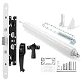 2 Point Bolt Mortise Lock Body Fit Pella Storm Doors(White) and Screen and Storm Door Closer Kit, ALL in ONE, Closer for Heavy Storm Doors | Screen and Storm Door Push Button Latch Set | Storm Door Pr
