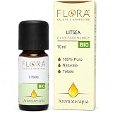 FLORA Litsea Olio essenziale BIO-CODEX 10 ml, 100% puro naturale e totale proveniente da coltivazioni biologiche controllate