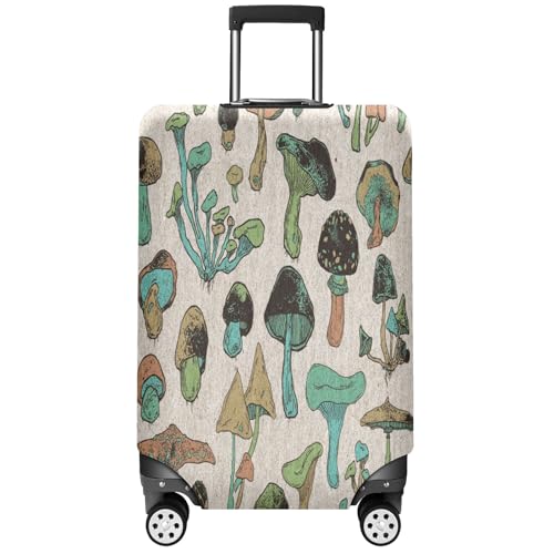 Travel Luggage Cover Suitcase Protector Scratch-Resistant Fit, Not Included Suitcase Mushrooms L