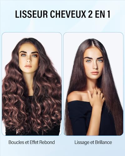BESTOPE MIX Lisseur Cheveux 15S Chauffage, Lisseur & boucleur, Rose et Noir – vue 6