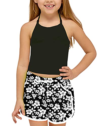 Image of Deerose Kids Hawaiian Swim Board Shorts Quick Dry Active Swim Trunk 5-14 Years