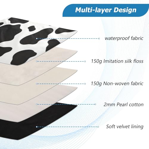 Funda para portátil 13-14 pulgadas impermeable patrón manchas vaca miniatura 4