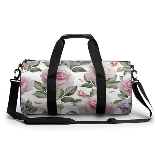 Sac de sport fleur rose pourpre le duffel bag compact contre le manque d'espace en voyage