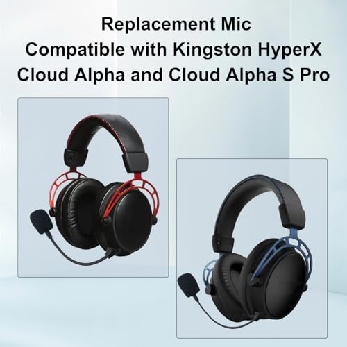 SPTSSWET Ersatz-Mikrofon Boom Mic Kompatibel mit HyperX Cloud Alpha Cloud Alpha S Pro Gaming Kopfhörer für PS4 Xbox One Computer PC Geräuschreduzierung, Flexibel Microphone 3,5 mm Jack