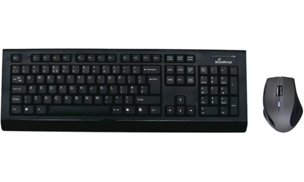 MediaRange MROS104-UK Keyboard QWERTY black with cable wireless
