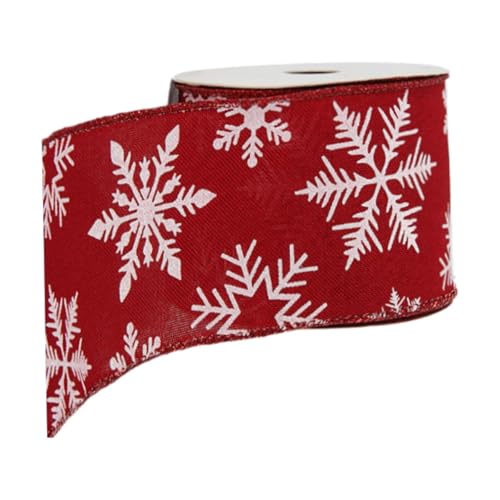 Tachiuwa Fita de Natal para Decoração de Presentes e Arranjos, Floco de Neve Branco