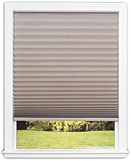 Redi Shade No Tools Easy Lift Trim-at-Home Cordless Pleated Light Blocking Fabric Shade Natural, 30 in x 64 in, (Fits windows 19 in - 30 in)