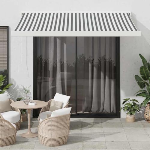 Store Banne Rétractable, Auvent de Terrasse en Aluminium et Tissu Polyester Résistant UV, Store Extérieur avec Bras Articulés, Protection Solaire