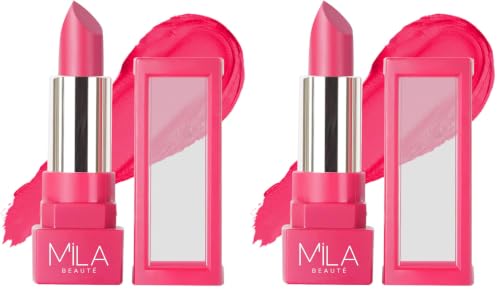 Image of MILA BEAUTE Matte Lipstick | Highly Pigmented & Lightweight Formula | Matte Finish | Gives Full Coverage | Shade - (Pack of 2)