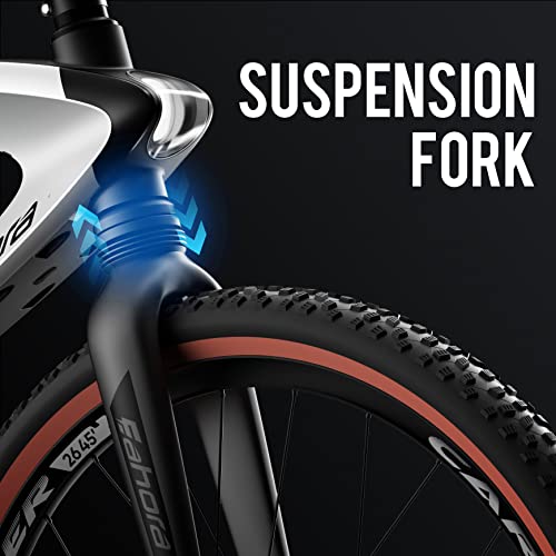 Eahora Apus Electric Bike For Adult 500W Powerful Motor Electric Bicycle 26 Inch 48V 17Ah Lithium Battery Carbon Fiber Hydraulic Brake 9-Speed Derailleur E-Bike Front Supension Electric Mountain Bike #TOP3