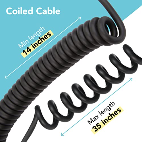 Image of Foto&Tech Male to Male M-M Flash PC Sync Cable Cord 12-Inch Coiled Cord with Screw Lock Compatible with Nikon, Canon, and Most DSLR Cameras Flash Trigger (Male to Male Flash PC Sync Cable)