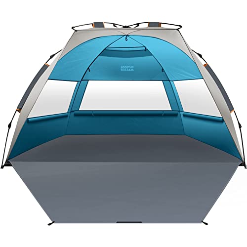 Outdoormaster Pop Up Beach Tent For 4 Person - Easy Setup And Portable Beach Shade Sun Shelter Canopy With Upf 50+ Uv Protection Removable Skylight Family Size - Ocracoke Coast #TOP22