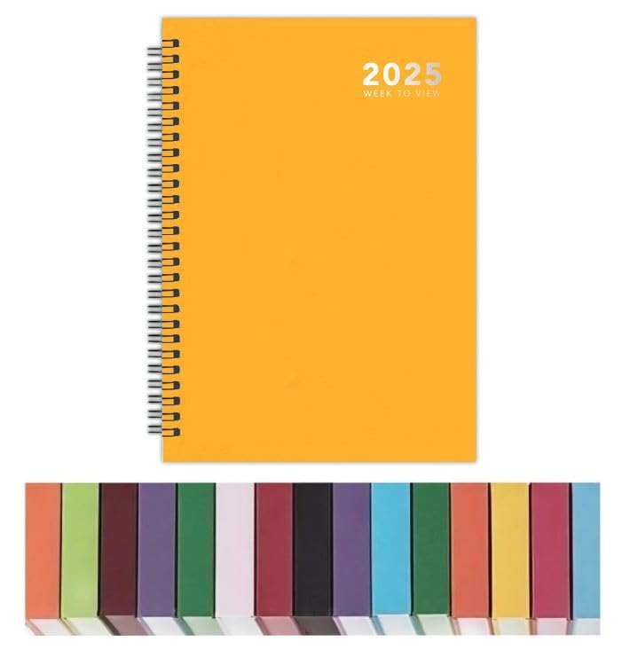 Top Sale 2027 A5 Week to View Wiro Bound Diary Weekly Planner with Yellow Cover, Professional Appointment Organiser โ image 1