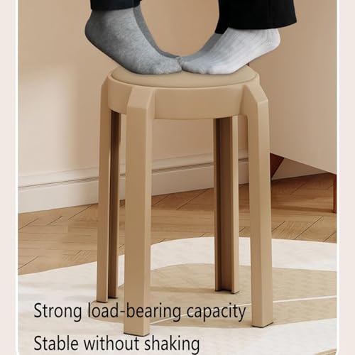Taburete apilable de plástico portátil para cocina y dormitorio pequeño 4