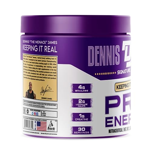Image of Dennis James Signature Series Pre Energy | Pre Workout | Watermelon Flavor | 300g, 30 Servings | Premium Energy Boost for Intense Workouts