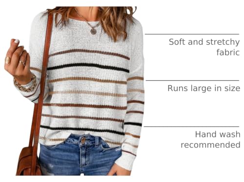 Image of Acelitt Womens Casual Lightweight Long Sleeve Crewneck Knit Shirts Tops, S-XXL