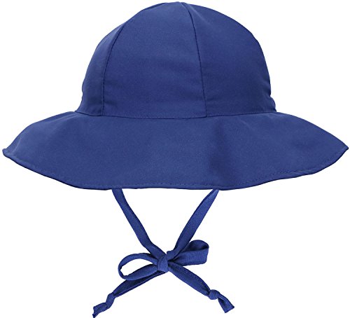 Livingston Girls UPF 50+ UV Protection Hat Wide Brim Bucket Sun,Navy,0-12 Months