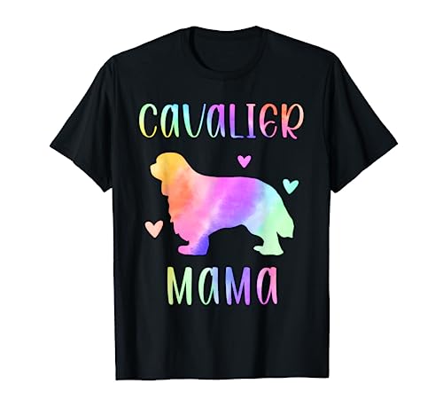 Cavalier Mama Cavie Mamma Arcobaleno Acquerello Maglietta