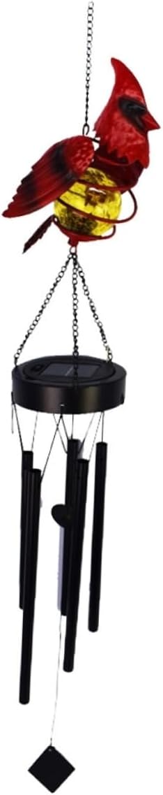 Solar Bird Wind Chime for Outdoor Garden Decor Iron Art Hanging Pendant Light Solar Powered Wind Chimes for Yard and Patio Decorative Landscape Lighting