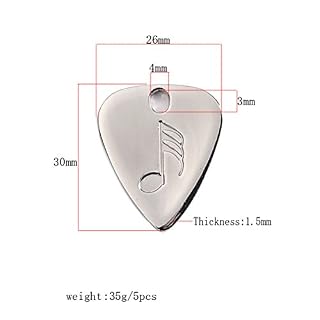 Healifty 5 médiators en métal Vintage pour Guitares acoustiques électriques Basses (Argent) - Les Beatles, Paul McCartney, John Lennon, RIngo Starr, George Harrison Healifty 5 médiators en métal Vintage pour Guitares acoustiques électriques Basses (Argent) – Image 2