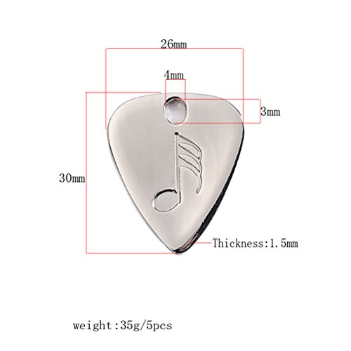 Healifty 5 médiators en métal Vintage pour Guitares acoustiques électriques Basses (Argent) - Les Beatles, Paul McCartney, John Lennon, RIngo Starr, George Harrison Healifty 5 médiators en métal Vintage pour Guitares acoustiques électriques Basses (Argent) – Image 3
