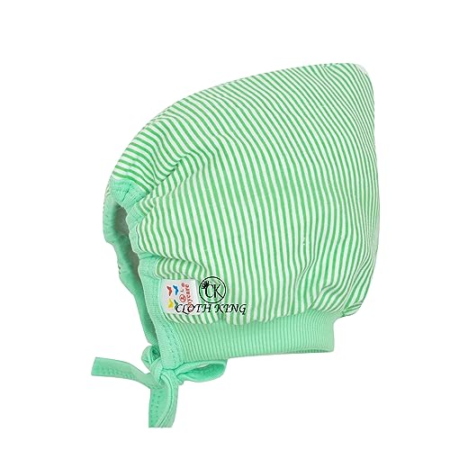 Image of Presents Newborn Baby Strip Print Caps Soft Cotton Hosiery Caps with Double Layer(Pack of 3).