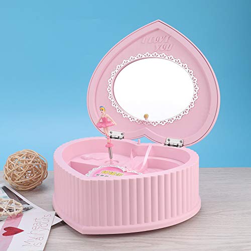 Bediffer Caja de Almacenamiento de Joyas Caja de música Rosa en Forma de corazón para Pines para cumpleaños