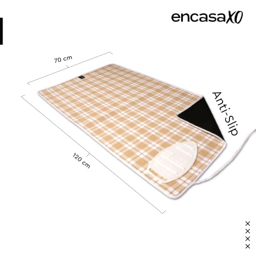Image of Encasa XO Ironing Mat, Heat Resistant Pad, Silicone Iron Rest Beige