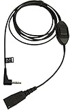 Zertifiziertes Zubehör Jabra Kabel Quick Disconnect (QD) auf 3,5 mm Klinkenstecker für Alcatel 8er und 9er Serie, glatt