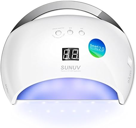 SUNUV UV LED Nail Lamp, 48W Nail Dryer for Gel Polish, Quick Dry Gel Nail Light with 3 Timers, Automatic Sensor, LCD Display, SUN6