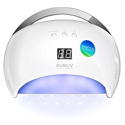 UV LED Nail Lamp, SUNUV 48W Gel Nail Polish Dryer with 30/60/99S Timer Sensor Removable Bottom Tray for Home and Salon Cover