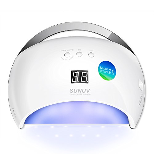 UV LED Nail Lamp, SUNUV Gel Nail Polish Dryer with 30/60/99S Timer Sensor Removable Bottom Tray for Home and Salon