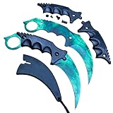 JPOKINAWA 7.56' CSGO Karambit ELITE Class - Emerald, Stainless steel sharp blade Full-Tang Claw Knife