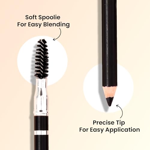 Swiss Beauty Eyebrow Definer Pencil With Spoolie | Smudge Proof, Waterproof And Pigmented Eyebrow Pencil |Shade - Black, 1.5Gm | - Image 5
