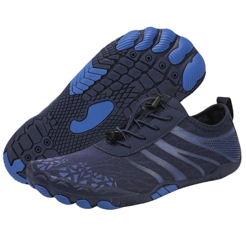 Grounded Barefoot Shoes for Men Women, Toe Shoes with Zero Drop, Non Slip Workout Shoes for Women Mens, Hiking Water Shoes, Barefoot Shoes as Neuropathy Shoes Navy