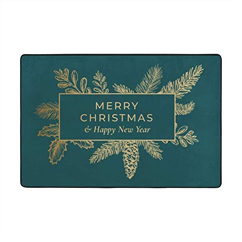 Tapis de sol Merry Christmas abstrait au design botanique chic - 2