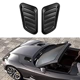 PACLVIO 2PCS Hood Air Vents for Car, Engine Hood Vent Trim Cover, Decorative Intake Scoop Turbo Bonnet Vent Cover, Car Parts Bonnet Vent Hood Air Intake Trim Universal for Vehicles (Black)
