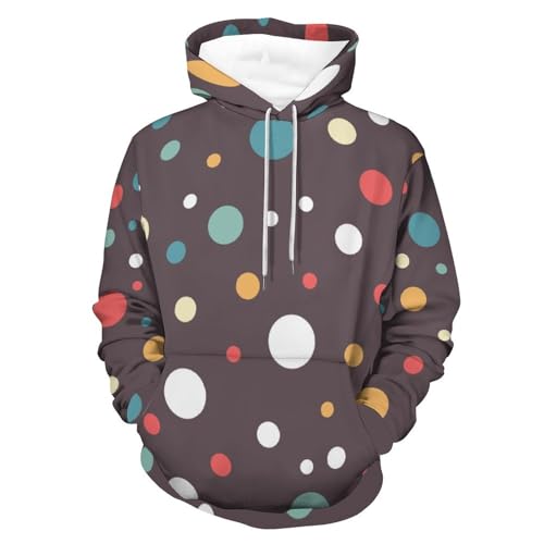 Hoodie points de couleur unisexe avec manches longues confortables