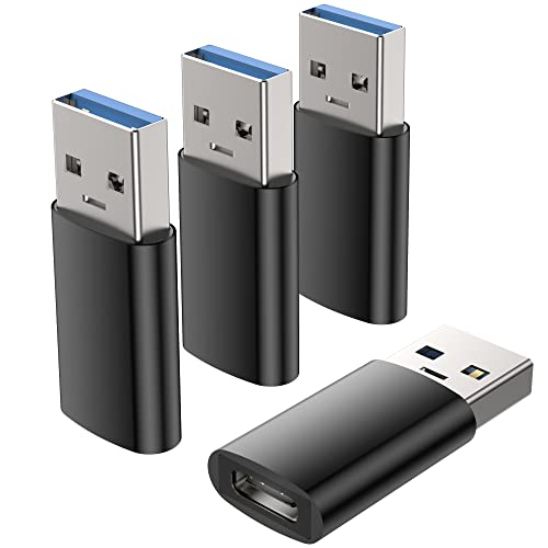 Zestiq USB C to USB Adapter (4 Pack), USB C Female to USB Male 3.0, USB Type C Adapter Compatible with iPhone 15/14/13/12, iPad Pro/Mini/air, Samsung Galaxy S21 S22 Plus/Ultra/FE, Mac/Laptop/Desktop