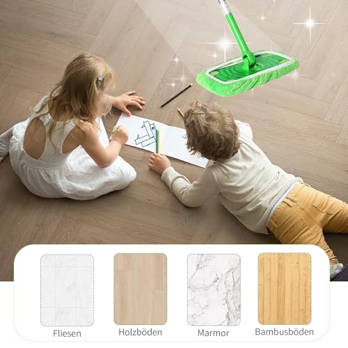 YGCQFH 10 Stück Bodenwischer Bezug, Tuch Waschbar Wischmopp Bezug für Hartböden Holzböden, Feuchte BodentüCher, Mikrofaser Wiederverwendbar Bodentücher, Bodentücher Feucht - 25.5 X11.5cm