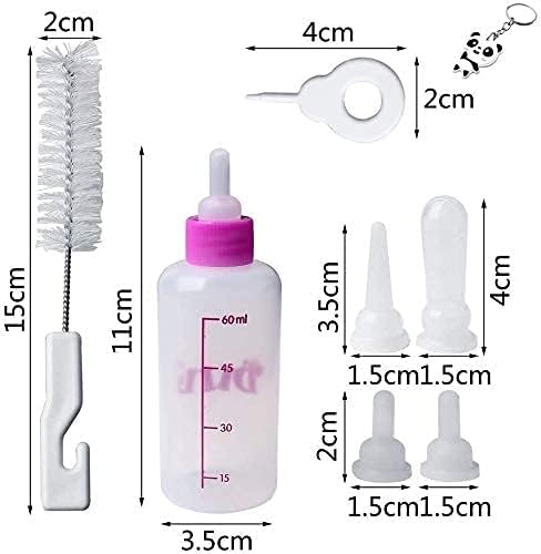 Image of Pets Empire 120ml Portable Feeding Bottle for Pet, Silicone Transparent Nipple lk Bottle for Newborn Kittens Puppies (Color May Vary)