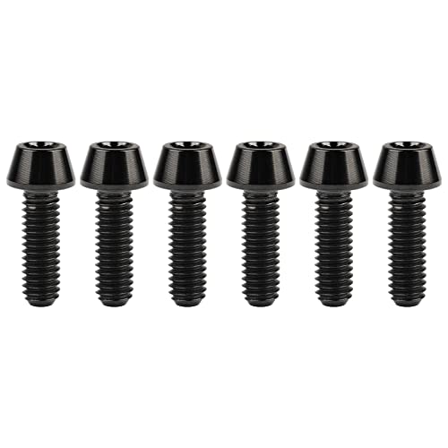 Image of Titanium Ti DIN912 M4 8 10 12 15 20mm Tapered Head Hex Bolts Bicycle Screws Pack of 6 (Black, M4x12mm)