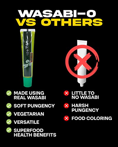 Wasabi-O Wasabi Paste 1.52Oz, 15% Real Japanese Wasabi, Prepared Wasabi In Tube For Dipping With Sushi, Salmon, Sashimi, Seafood - Vegan, Vegetarian, Halal #TOP4