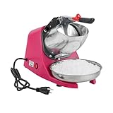 Restaurantware Hi Tek Ice Shaver, 1 Snow Cone Machine - 143.3 Lbs Per Hour, 350W, Pink Shaved Ice Machine, 2 Blades, Includes Stainless Steel...