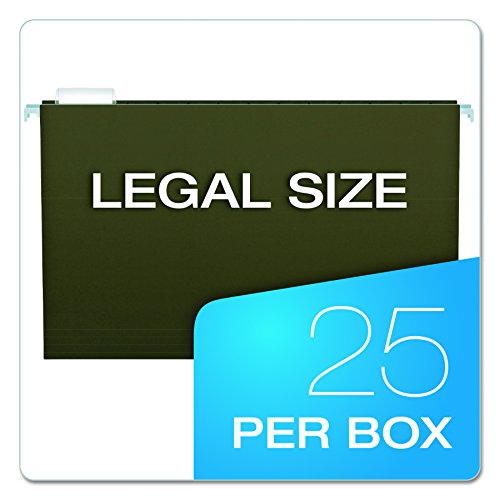 Pendaflex Hanging File Folders, Legal Size, Standard Green, 25 Per Box, 1/5-Cut Tabs, Lighter Interior to Prevent Misfiles, for Office, School, and Home Organization image 4