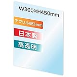 アクリル板 パーテーション ALLサイズ 同一価格 透明 アクリルパーテーション 衝立 仕切り板 厚み3mm 自作パーティション最適 飛沫防止 透明板資材 apt-3045-5set (幅300×高さ450mm 5枚)